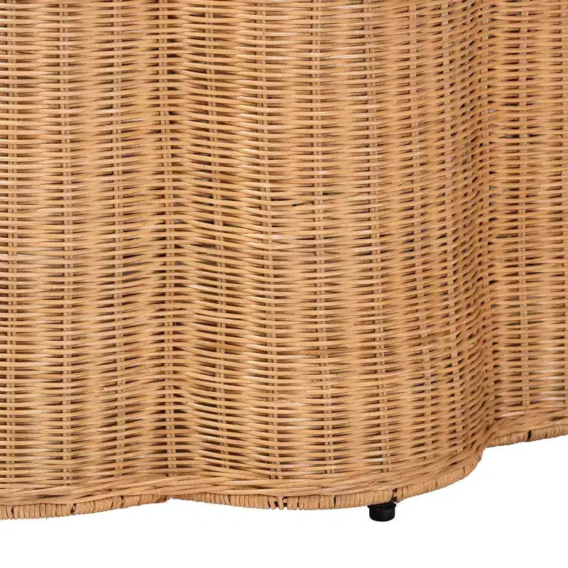 Table d'appoint en rotin festonné Bali & Pari Palm Bohemian Honey