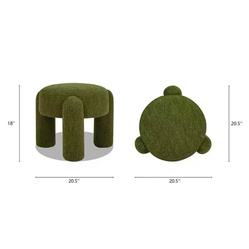 Jennifer Taylor Home Hugo Pouf Entièrement Rembourré Rond de 20,5 po