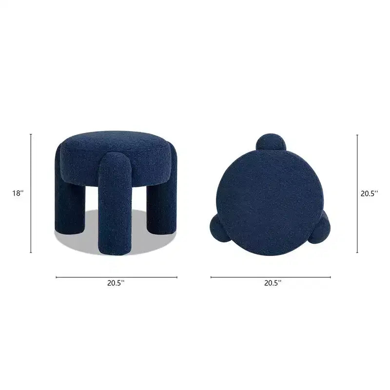 Jennifer Taylor Home Hugo Pouf Entièrement Rembourré Rond de 20,5 po