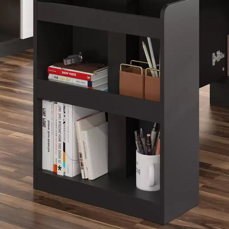 Famapy Hauteur - Bureau d'ordinateur réglable Bureau d'ordinateur Bureau debout: Bureau spacieux en forme de L, Armoires de rangement
