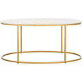 Tage Marble Coffee Table - White Marble/Gold - Safavieh