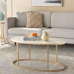 Table basse Tage en marbre - Marbre blanc/Doré - Safavieh