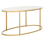 Table basse Tage en marbre - Marbre blanc/Doré - Safavieh