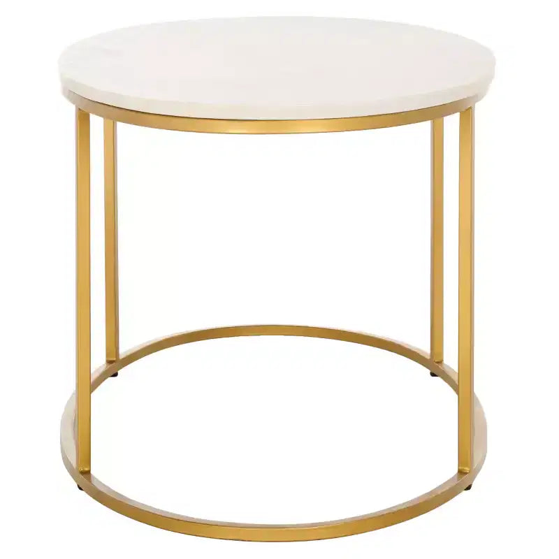 Table basse Tage en marbre - Marbre blanc/Doré - Safavieh