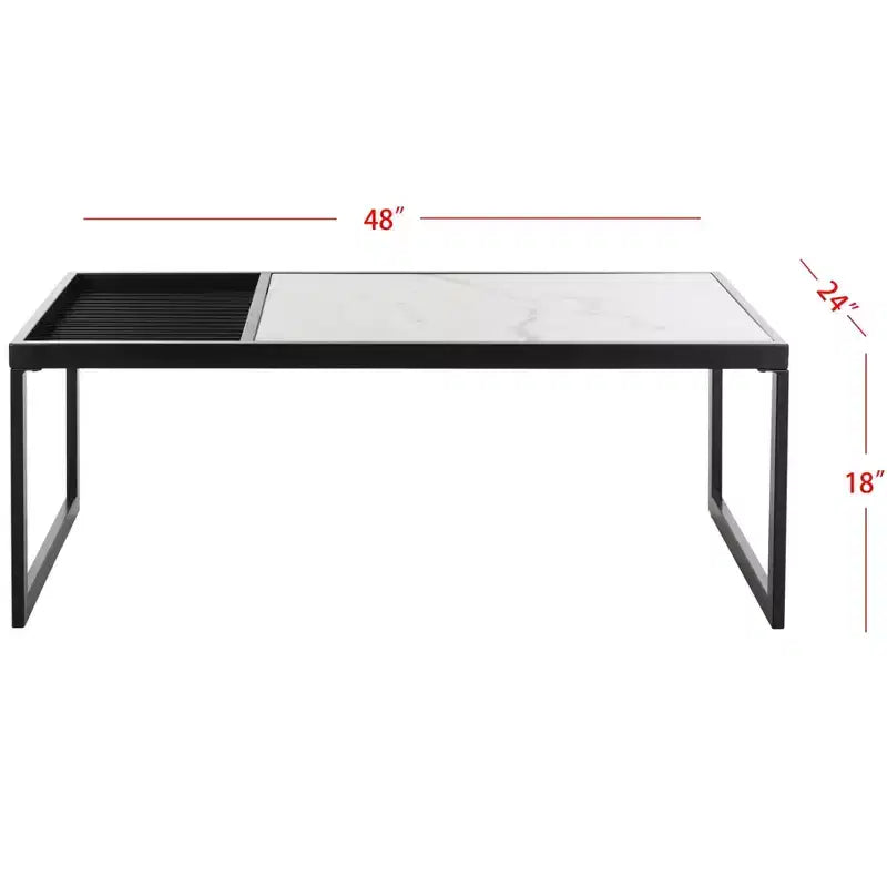 Table basse Zuri - COF6200A - Blanc/Noir - Safavieh