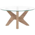 Kaera Coffee Table - Multibrown/Glass - Safavieh