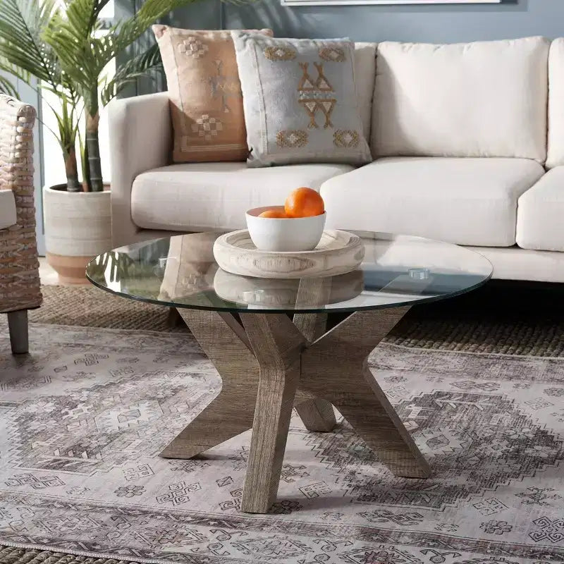 Table Basse Kaera - Multibrun/Verre - Safavieh