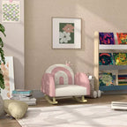 Fauteuil à bascule pour enfants Qaba, fauteuil pour tout-petits Princesse Couronne, fauteuil à bascule pour enfants avec dossier Arc-en-ciel pour chambre à coucher, salle de jeux, rose