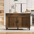Famapy Brown 2-Doors Kithchen Island With 2 Drawers