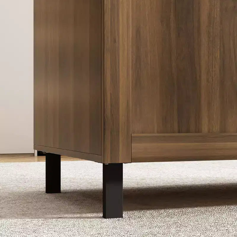 Îlot de cuisine Famapy marron 2 portes avec 2 tiroirs