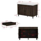 Îlot de cuisine Famapy marron 2 portes avec 2 tiroirs