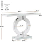 Console moderne Lantine 43 avec base en O et miroir