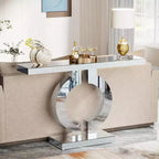 Console moderne Lantine 43 avec base en O et miroir