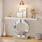 Console moderne Lantine 43 avec base en O et miroir