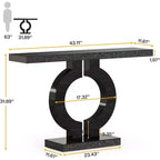 Console moderne Lantine 43 avec base en O et miroir
