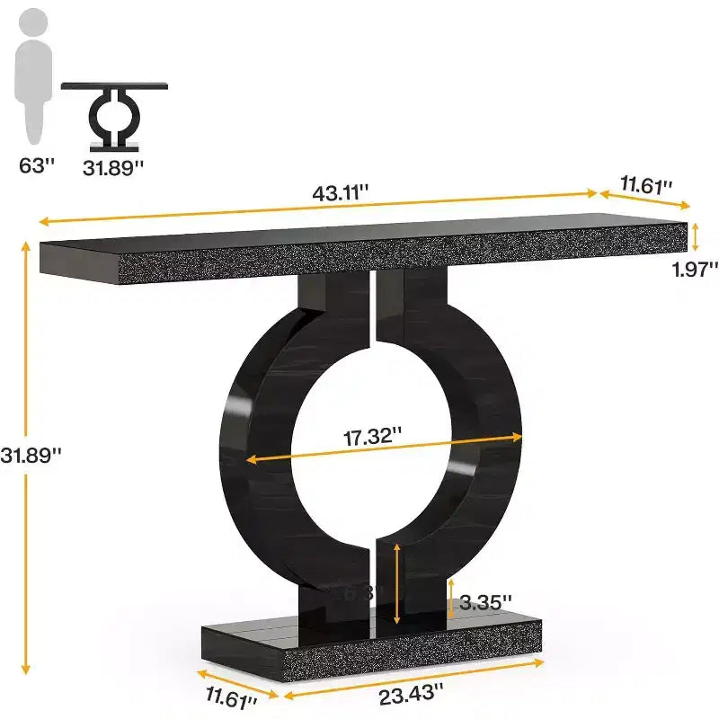 Console moderne Lantine 43 avec base en O et miroir