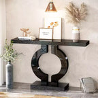Console moderne Lantine 43 avec base en O et miroir
