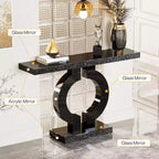Console moderne Lantine 43 avec base en O et miroir