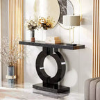 Console moderne Lantine 43 avec base en O et miroir