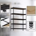Étagères de rangement WhizMax à 5 niveaux, étagère métallique robuste, unité d'étagères de rangement de garage réglable, 122 x 46 x 185 cm, noire