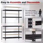 Étagères de rangement WhizMax à 5 niveaux, étagère métallique robuste, unité d'étagères de rangement de garage réglable, 122 x 46 x 185 cm, noire