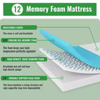 FDW Matelas en mousse à mémoire de forme Gel 12 pouces certifié CertiPUR-US pour un sommeil plus frais, soutien et soulagement de la pression, blanc