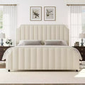Platform Bed Frame with 50.2 Headboard, Velvet Upholstered Bed Frame