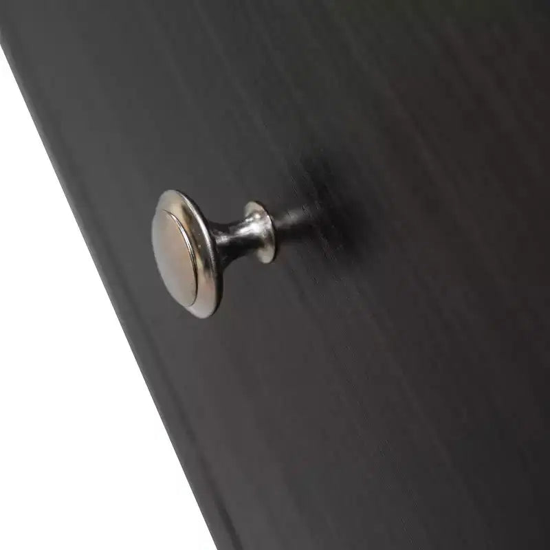 Meuble TV Rochester LeisureMod avec cadre en bois, rangement fermé et pieds en fer noir - Console média, salon, centre de divertissement moderne