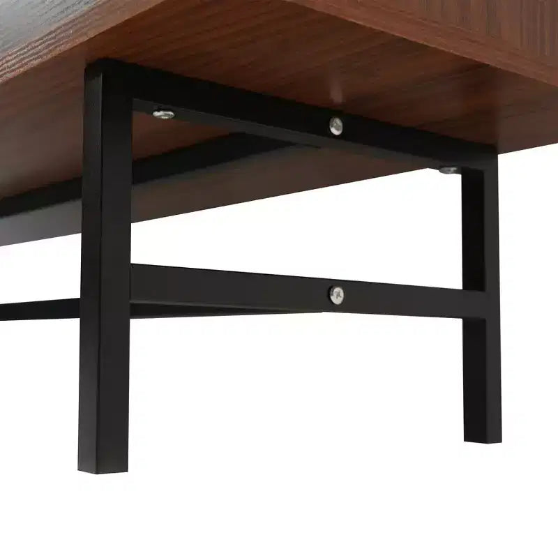 Meuble TV Rochester LeisureMod avec cadre en bois, rangement fermé et pieds en fer noir - Console média, salon, centre de divertissement moderne