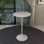 Leisuremod Verve 27 Table de Bar Ronde - Plateau Moderne en Résine avec Piètement Central en Acier Blanc, Table Hauteur Comptoir pour Cuisine, Maison et Pub