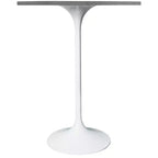 Leisuremod Verve 27 Table de Bar Ronde - Plateau Moderne en Résine avec Piètement Central en Acier Blanc, Table Hauteur Comptoir pour Cuisine, Maison et Pub
