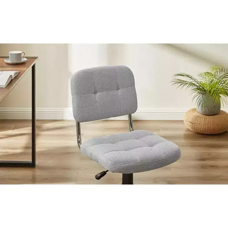 Chaise de bureau à domicile moderne VECELO sans accoudoirs, pivotante à 360 degrés, réglable en hauteur
