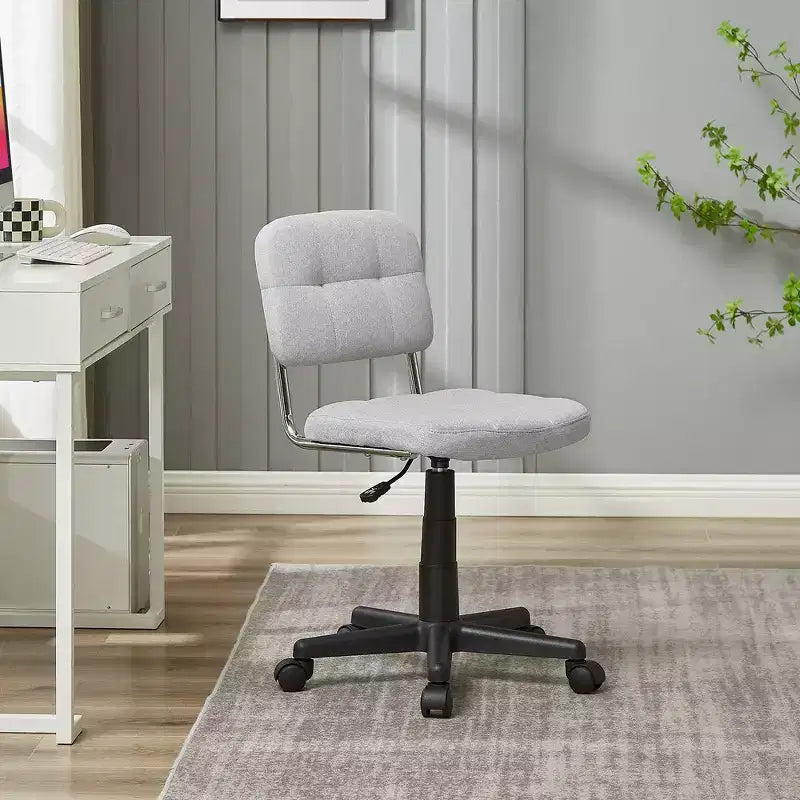 Chaise de bureau à domicile moderne VECELO sans accoudoirs, pivotante à 360 degrés, réglable en hauteur