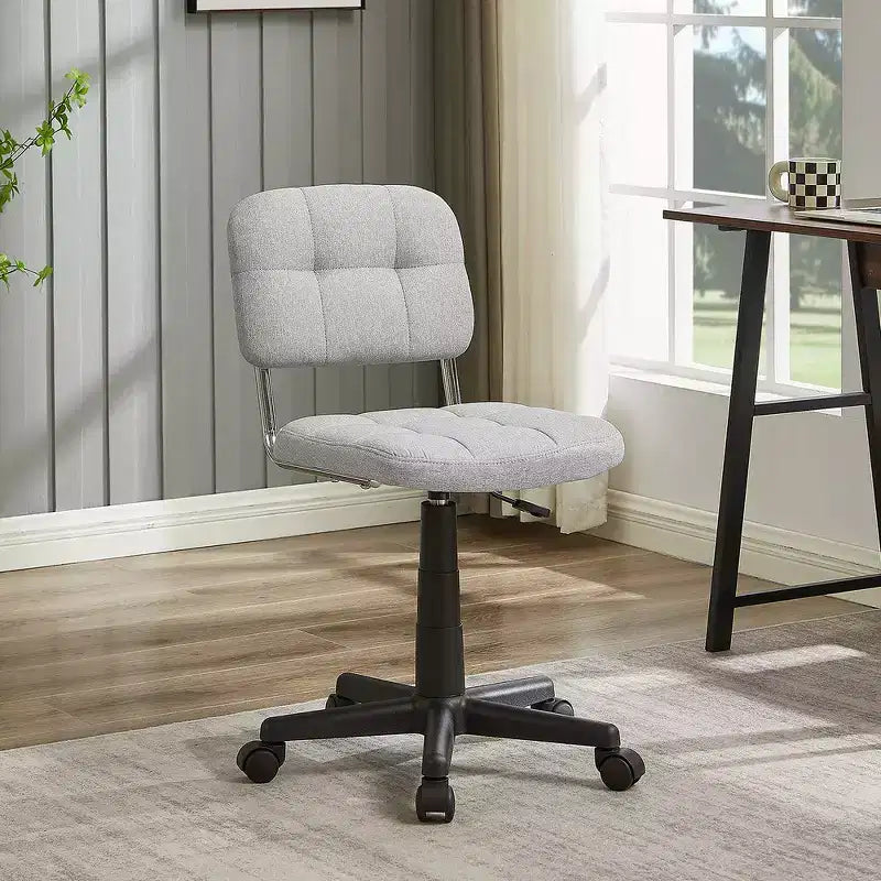 Chaise de bureau à domicile moderne VECELO sans accoudoirs, pivotante à 360 degrés, réglable en hauteur