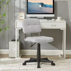 Chaise de bureau à domicile moderne VECELO sans accoudoirs, pivotante à 360 degrés, réglable en hauteur