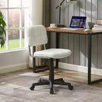 Chaise de bureau à domicile moderne VECELO sans accoudoirs, pivotante à 360 degrés, réglable en hauteur