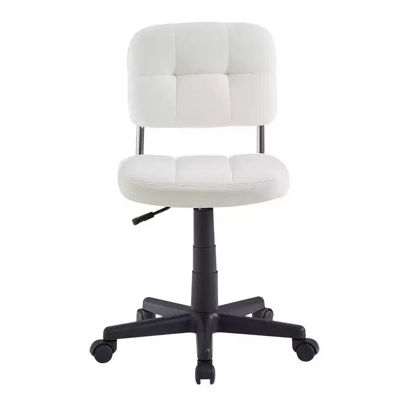 Chaise de bureau à domicile moderne VECELO sans accoudoirs, pivotante à 360 degrés, réglable en hauteur