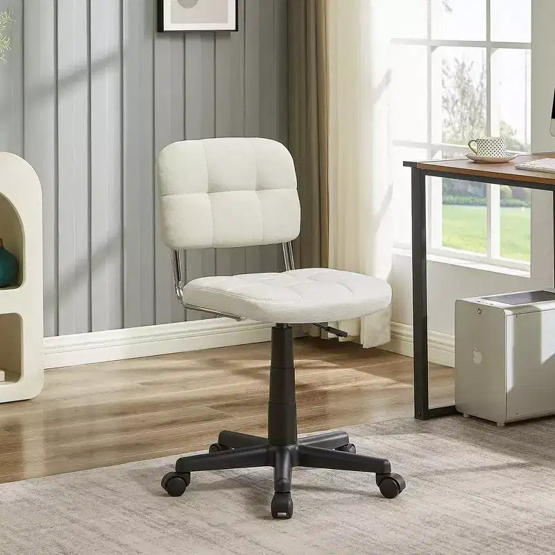 Chaise de bureau à domicile moderne VECELO sans accoudoirs, pivotante à 360 degrés, réglable en hauteur