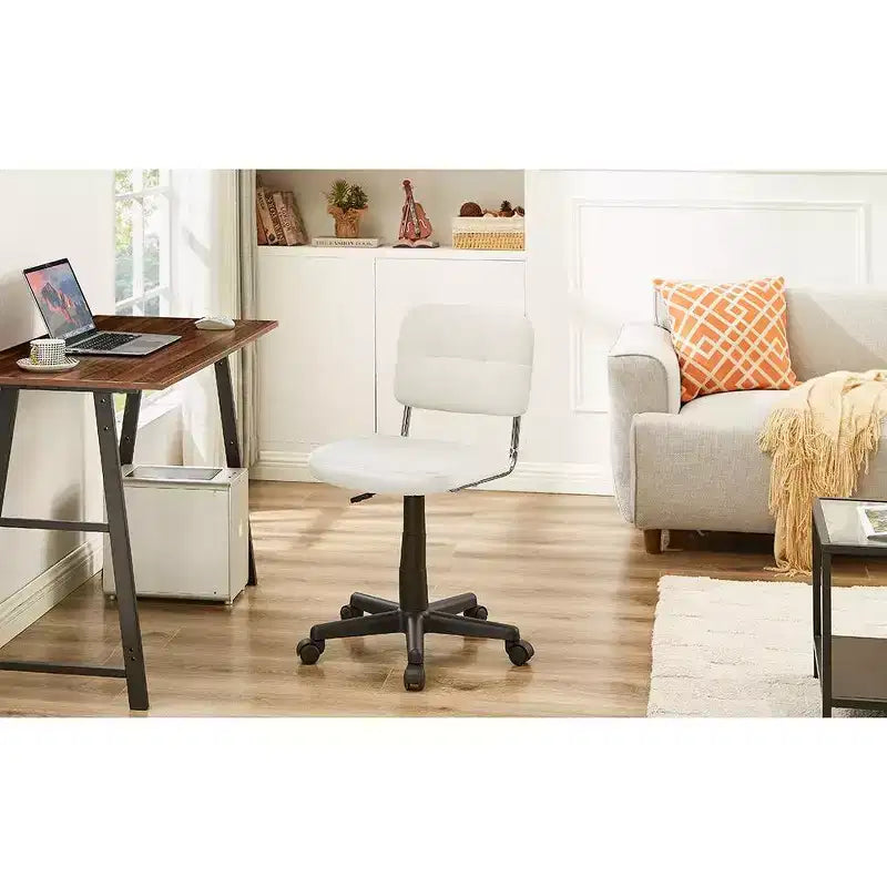 Chaise de bureau à domicile moderne VECELO sans accoudoirs, pivotante à 360 degrés, réglable en hauteur