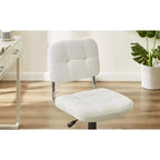 Chaise de bureau à domicile moderne VECELO sans accoudoirs, pivotante à 360 degrés, réglable en hauteur