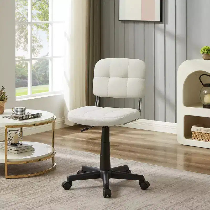 Chaise de bureau à domicile moderne VECELO sans accoudoirs, pivotante à 360 degrés, réglable en hauteur