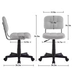 Chaise de bureau à domicile moderne VECELO sans accoudoirs, pivotante à 360 degrés, réglable en hauteur