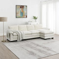 [VIDEO provided][New]118*55 Modern L-shaped Chenille Cloud Sofa with Double Seat Cushions,5-seat Upholstered Indoor Furniture,S