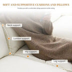 [VIDEO provided][New]118*55 Canapé moderne en chenille en forme de L avec double coussin d'assise, meubles d'intérieur rembourrés à 5 places, S