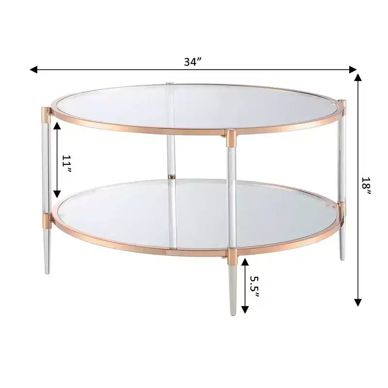 Table basse en verre acrylique à 2 niveaux Royal Crest - Breighton Home