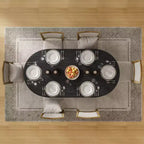 Dovelina 67 Table à manger ovale Table de cuisine moderne en bois Table de salle à manger pour 6 personnes