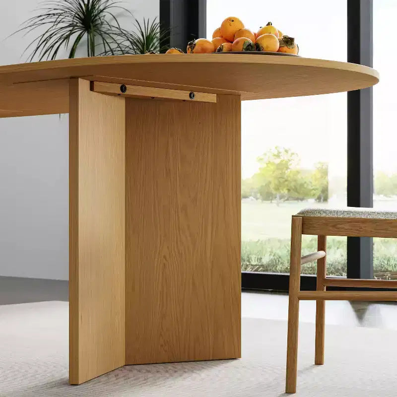 Dovelina 67 Table à manger ovale Table de cuisine moderne en bois Table de salle à manger pour 6 personnes