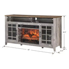 Meuble TV moderne de 55 pouces, console de divertissement avec cheminée encastrable, meuble de rangement pour salon