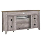 Meuble TV moderne de 55 pouces, console de divertissement avec cheminée encastrable, meuble de rangement pour salon