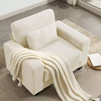Hyleory Fauteuil d'appoint en velours côtelé de 113 cm, fauteuil canapé avec grand siège et accoudoirs larges, fauteuil de lecture moderne pour chambre et salon (lot de 2)